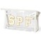 AsodSway Preppy Patch SPF Cosmetic Bag Summer SPF Varsity Letter Clear Toiletry Makeup Bag Waterproof PVC Cosmetic Case MultiFunction Zippered Pouch Makeup Pouch for Beach Pool Pencil Pouch White
