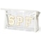 AsodSway Preppy Patch SPF Cosmetic Bag Summer SPF Varsity Letter Clear Toiletry Makeup Bag Waterproof PVC Cosmetic Case MultiFunction Zippered Pouch Makeup Pouch for Beach Pool Pencil Pouch White