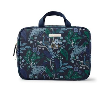 RIFLE PAPER CO. RIFLE PAPER CO Travel Toiletry and Cosmetic Case Multi Pocket Makeup Organizer Bag Zipper Closure Removable Clear Pouch Lay Flat Design Peacock Pattern