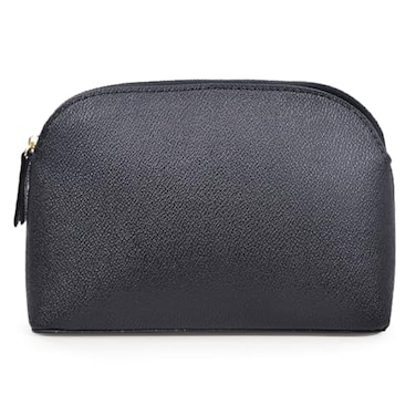kamumanni Makeup Pouch for Purse Waterproof Cosmetic Organizer Bag Pu Leather Travel Pouch Black