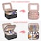 HXLGMD Large Makeup Bag with Mirror Double Layer Travel Make Up Organizer Case Large Capacity Coemetic Bag with Brush Slot Divider