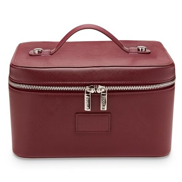 ETOILE Vanity Case Burgundy Stylish Travel Makeup Bag Organizer with Dividers