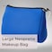 POPUPS Large Makeup Bag with Zipper Royal Blue Waterproof Neoprene Cosmetic Bag 77 x 1075 x 5 inches