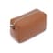 YONBEN PU leather Organizer Bag Lightweight Cosmetic Bag with Ring Clasp Perfect Travel Makeup Bag for Women Saddle BrownPU