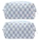 PAZIMIIK Checkered Makeup Bag for Purse Portable Zipper Make Up Pouch Small Cosmetic Case for Travel Accessories 2PCS Blue