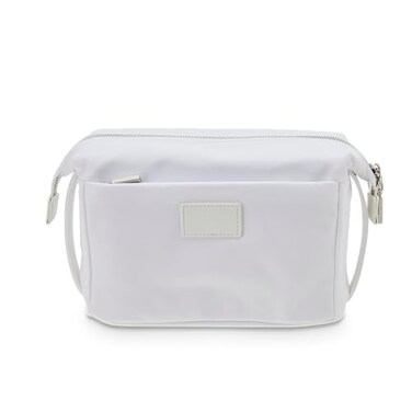 ETOILE Jet Setter Travel Case Off White Soft Flexible and Foldable Makeup Cosmetic Travel Bag