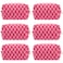 PAZIMIIK Checkered Makeup Bag for Purse Portable Zipper Make Up Pouch Small Cosmetic Case for Travel Accessories 6PCS Hotpink