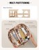 EACHY Travel Makeup BagLarge Capacity Cosmetic Bags for WomenWaterproof Portable Pouch Open Flat Toiletry Bag Pattern Makeup Bag FBrownLarge