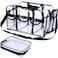 Abbylike 2 Pcs Large Professional Clear PVC Travel Makeup Bag with 4 External Pockets and Shoulder Strap Zippered Toiletry Bags for WomenBlack