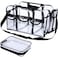 Abbylike 2 Pcs Large Professional Clear PVC Travel Makeup Bag with 4 External Pockets and Shoulder Strap Zippered Toiletry Bags for WomenBlack