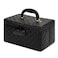KaAutoler Portable makeup box with Lock Large Capacity Travel Makeup Case Organizer Makeup Bags for Girls Traveling With Handle and Divider Makeup Bag Black