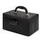 KaAutoler Portable makeup box with Lock Large Capacity Travel Makeup Case Organizer Makeup Bags for Girls Traveling With Handle and Divider Makeup Bag Black