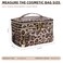 FITINI Double Layer Travel Leopard Makeup BagExtra Large Women Cosmetic Organizer CaseSkin Care Essentials Toiletries Bags with Shoulder Strap Waterproof Brush Storage with Removable Dividers