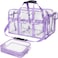 Abbylike 2 Pcs Large Professional Clear PVC Travel Makeup Bag with 4 External Pockets and Shoulder Strap Zippered Toiletry Bags for WomenMulticolor