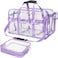 Abbylike 2 Pcs Large Professional Clear PVC Travel Makeup Bag with 4 External Pockets and Shoulder Strap Zippered Toiletry Bags for WomenMulticolor