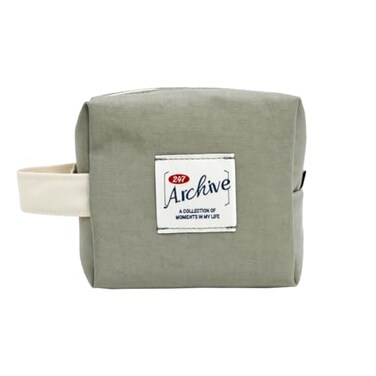 Monolike Archive Cube Mini Pouch Warm Gray Makeup Bag Cosmetic Bag Travel Bag Toiletry Bag Organizer Storage Bag