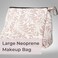 POPUPS Large Makeup Bag with Zipper Waterproof Neoprene Cosmetic Bag 77 x 1075 x 5 inches