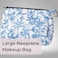 POPUPS Large Makeup Bag with Zipper Waterproof Neoprene Cosmetic Bag 77 x 1075 x 5 inches Toile