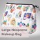 POPUPS Large Makeup Bag with Zipper Waterproof Neoprene Cosmetic Bag 77 x 1075 x 5 inches