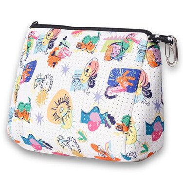 POPUPS Large Makeup Bag with Zipper Waterproof Neoprene Cosmetic Bag 77 x 1075 x 5 inches