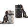 TORMEN Lipstick Case Mini Organizer with Keychain for Makeup Coins Small Essentials Brown White