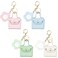 Arvintas 4PCS Super Smalls Makeup Bag with Mirror Mini Makeup Bag for Women Coin Wallet Bag Charms Y2k Accessories Cute Leather Keychain Style 3