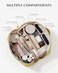 EACHY Travel Makeup BagLarge Capacity Cosmetic Bags for WomenPortable Pouch Open Flat Toiletry Bag Make up Organizer with Divider and Handle