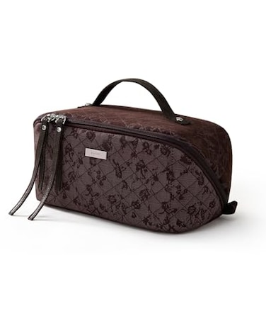EACHY Travel Makeup Bag Large Toiletry Bag for Women FlatOpening Organizer Pouch with Compartments