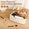zaleeta Travel Makeup Bag Large Capacity Cosmetic Organizer Bags for Women Waterproof PU Leather Toiletry Bags Wide Open Flat Makeup Case with Divider and Handle