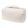 zaleeta Travel Makeup Bag Large Capacity Cosmetic Organizer Bags for Women Waterproof PU Leather Toiletry Bags Wide Open Flat Makeup Case with Divider and Handle