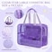 Aliceset 2 Pcs Large Clear Star Makeup Bag 12 x 5 x 8 Inch Cute Cosmetic Bag with Handle and Medium Makeup Pouch Waterproof PVC Travel Toiletry Storage Pouch Zipper Design for Storage TravelPurple