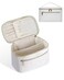 Wandering Nature Makeup Bag Travel Make Up Bag with Divider Makeup Case Organizer for Women in Fabric White