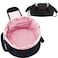 Mrsfox Lay Flat Drawstring Makeup BagTravel Cosmetic Organizer for WomenLarge Capacity Toiletry BagPortable OpenFlat Design for Skincare and Makeup Brushes Pink