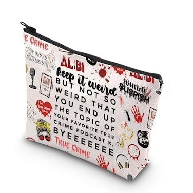 TSOTMO Morbid Crime Inspired Gift True Crime Club Makeup Bag True Crime Fan Zipper bag WTBYEEEEEEE