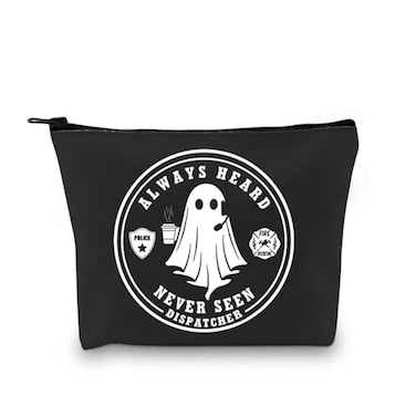 VAMSII 911 Dispatcher Appreciation Gift Always Heard Never Seen Makeup Bag Ghost Dispatcher Cosmetic Bag Emergency Dispatcher Merch Always Heard Never Seen M