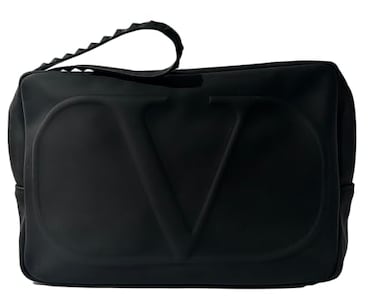 Valentino Black Large Zip Makeup Cosmetic Clutch Wristlet Pouch Approx 85L x 5H x 2W 2235