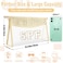 izuzta 2 Pcs Boho Straw Clear Makeup Letter Pouch Sunscreen Bags for Travel Beach Waterproof SPF Best Beach Accessories