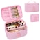 MONSTINA Initial Makeup BagMonogram Pouch Gifts for TeensPersonalized Cosmetic Bag for GirlsWomenCute Letter Make Up BagPink A