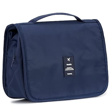 LFY LFY Hanging Travel Toiletry Bag Womens Cosmetic Organizer Makeup Pouch Mens Dopp Kits With HandleNavy