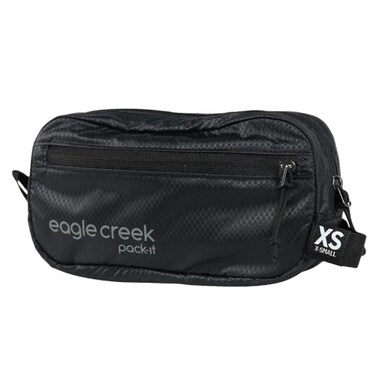 Eagle Creek PackIt Isolate Quick Trip Compact Travel Toiletry Bag for Optimizing Luggage Space Lightweight WaterResistant EasyGrab Zipper Sustainable Materials XSmall Black