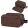 PAVILIA Toiletry Bag for Men Travel Toiletries Bag Waterresistant Dopp Kit PU Leather Shaving Pouch Organizer for Accessories Cosmetic Hygiene Grooming Essentials Dark Brown
