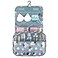 Pengxiaomei Hanging Toiletry Bag White Pink Little Flowers Waterproof Cosmetic Bag Portable Travel Makeup Pouch Wash Bag with Handle for Woman Teen Girl Gifts