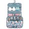 Pengxiaomei Hanging Toiletry Bag White Pink Little Flowers Waterproof Cosmetic Bag Portable Travel Makeup Pouch Wash Bag with Handle for Woman Teen Girl Gifts