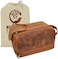 RUSTIC TOWN Leather Toiletry Bag for Men Travel Shaving Dopp Kit Bathroom Shower Toiletries Organizer Cosmetic Makeup Bag for Women