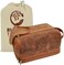 RUSTIC TOWN Leather Toiletry Bag for Men Travel Shaving Dopp Kit Bathroom Shower Toiletries Organizer Cosmetic Makeup Bag for Women