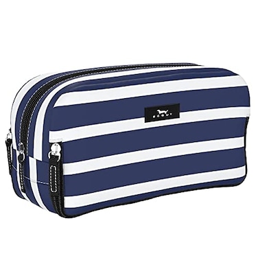 SCOUT 3Way Toiletry Bag Travel Makeup Pouch for Women with Three Zipper Compartments Stands Upright Wipes Clean
