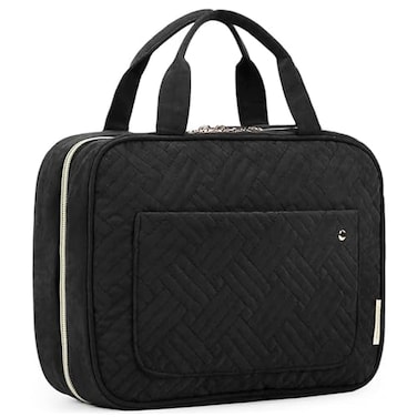BAGSMART Large Toiletry Bag Travel Bag with Hanging Hook Waterresistant Makeup Cosmetic Bag Travel Organizer for Accessories Shampoo Full Sized Container Toiletries