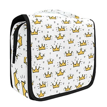senya Hanging Travel Toiletry Bag Kit Makeup Case Cosmetics Organizer for Men Women Crown Princess