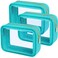 PACKISM Clear Makeup Bag 3 Pack Medium Foldable TSA Approved Toiletry Bag Quart Size for Travel Bottles Water Resistant Multipurpose Car Storage Organizer with Reinforced Seams Turquoise