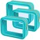 PACKISM Clear Makeup Bag 3 Pack Medium Foldable TSA Approved Toiletry Bag Quart Size for Travel Bottles Water Resistant Multipurpose Car Storage Organizer with Reinforced Seams Turquoise